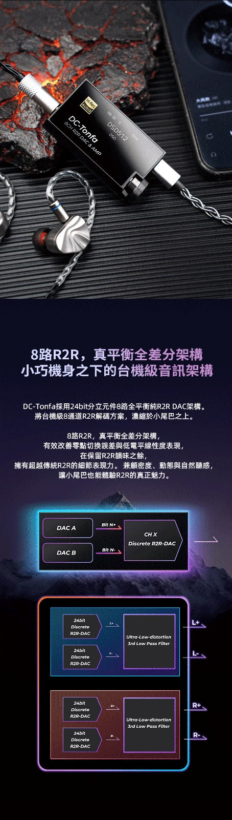 iBasso DC-Tonfa (8路R2R 真平衡全差分架構)
顏色：黑色/ 藍色/ 紅色