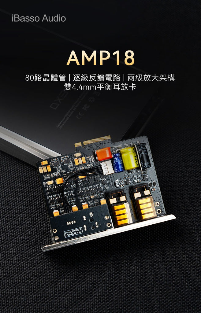 IBasso AMP18 (80路電晶體 | 逐級回饋電路 | 兩級放大架構雙| 4.4mm平衡耳放卡) (DX3XX系列全支援)