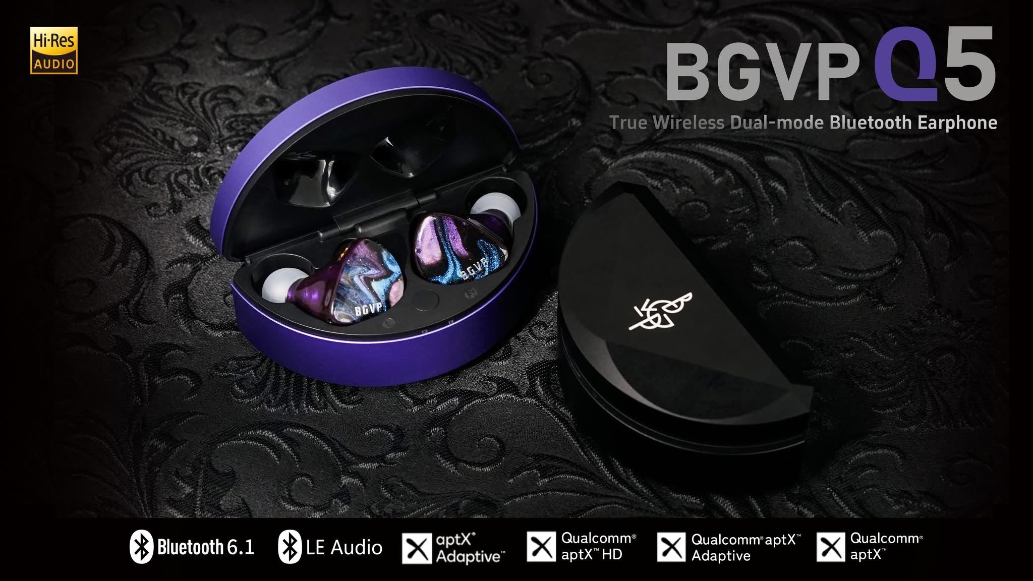 BGVP Q5 True Wireless Earbuds 真無線藍牙耳機(跟機有2pin耳機線）有線或無線也可以